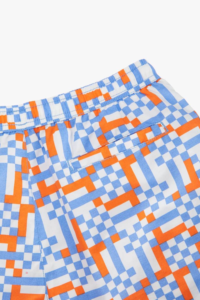 ZARA GEOMETRIC PRINT SWIMMING TRUNKS Badkläder Herr Blå | BYWLP-9654