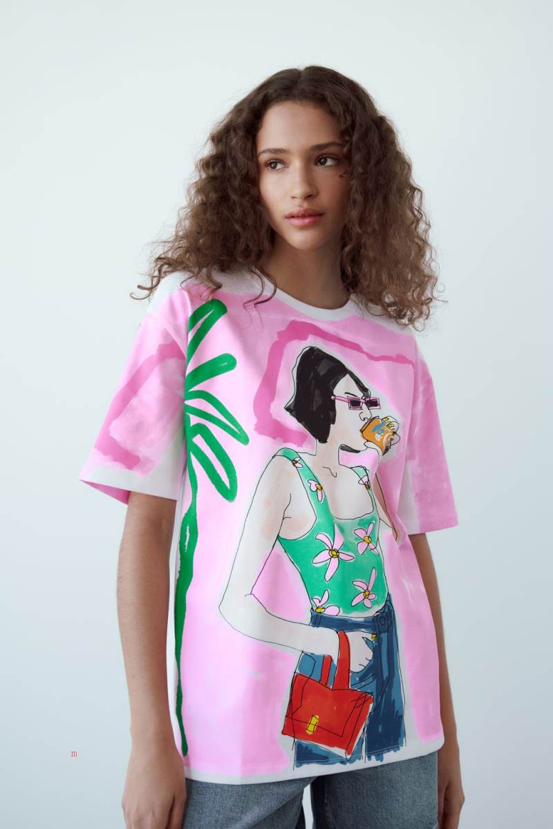 ZARA GIRL PRINT T-shirt Dam Vita | IGBWO-9684