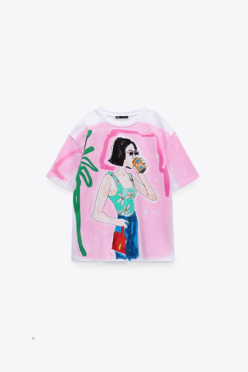 ZARA GIRL PRINT T-shirt Dam Vita | IGBWO-9684