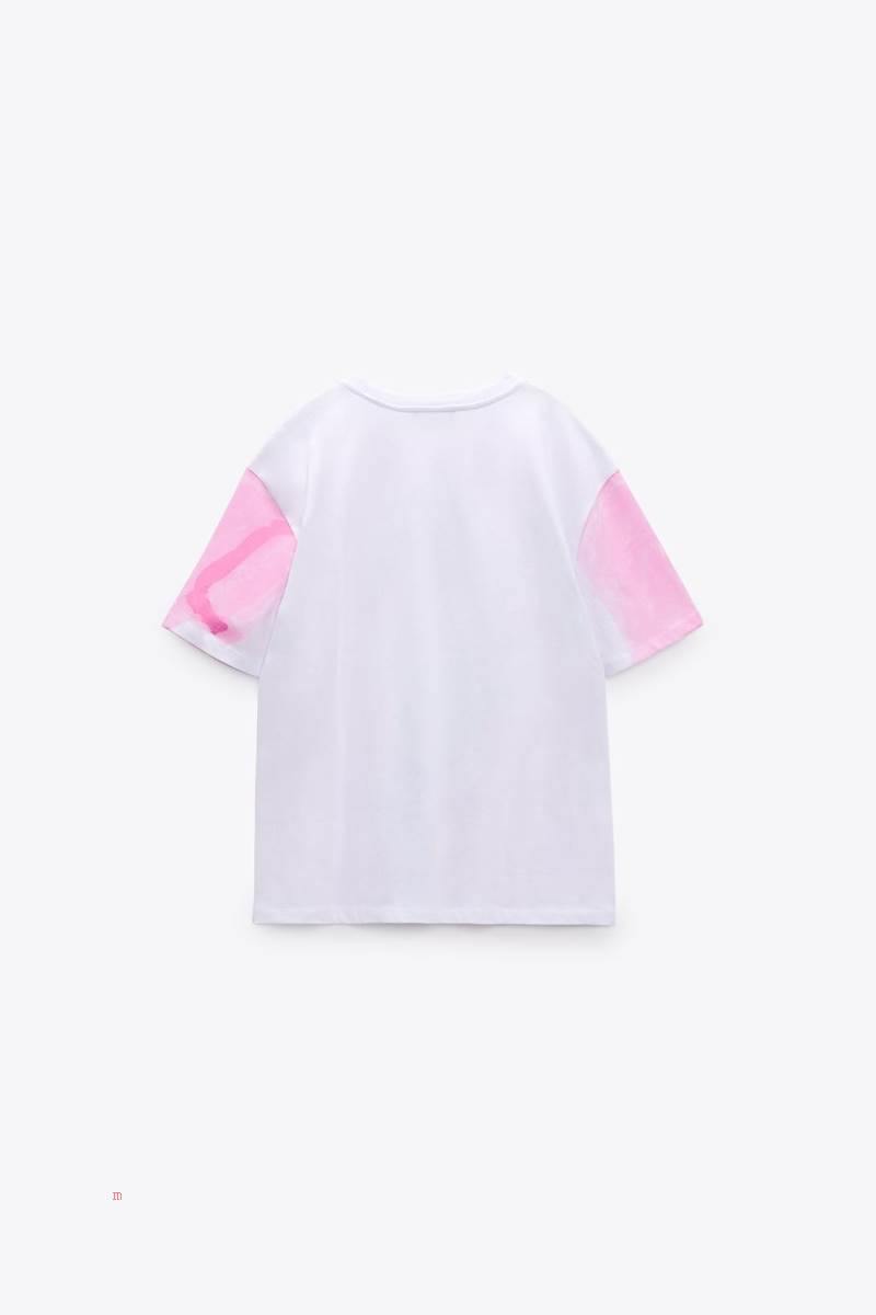 ZARA GIRL PRINT T-shirt Dam Vita | IGBWO-9684