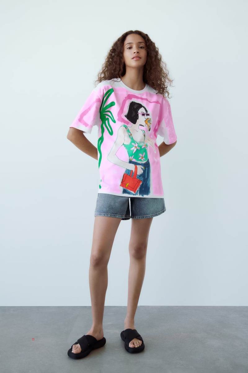 ZARA GIRL PRINT T-shirt Dam Vita | IGBWO-9684