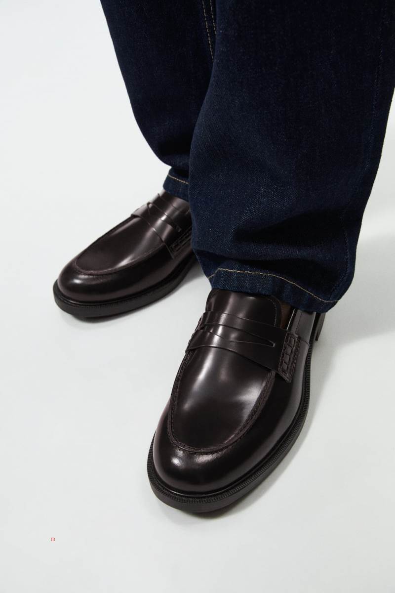 ZARA GLOSSY LEATHER Loafers Herr Bruna | MTUNH-6234