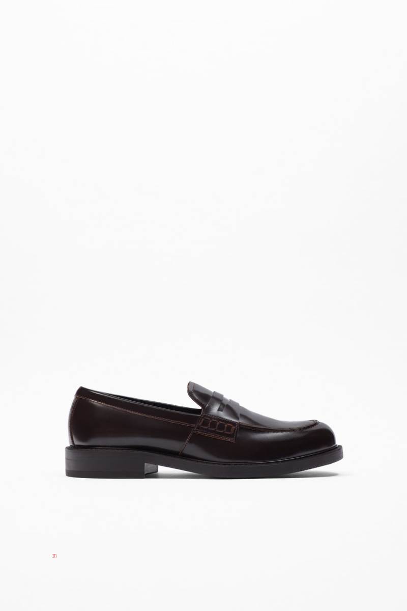 ZARA GLOSSY LEATHER Loafers Herr Bruna | MTUNH-6234