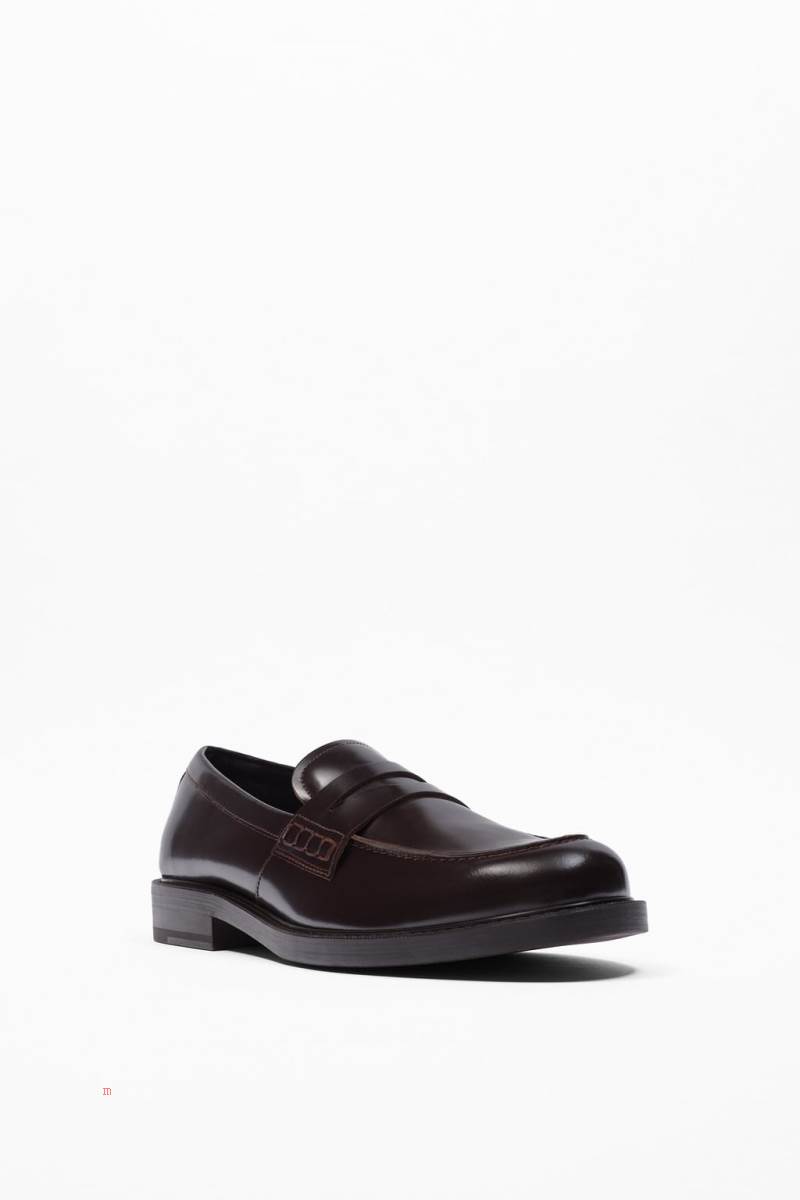 ZARA GLOSSY LEATHER Loafers Herr Bruna | MTUNH-6234