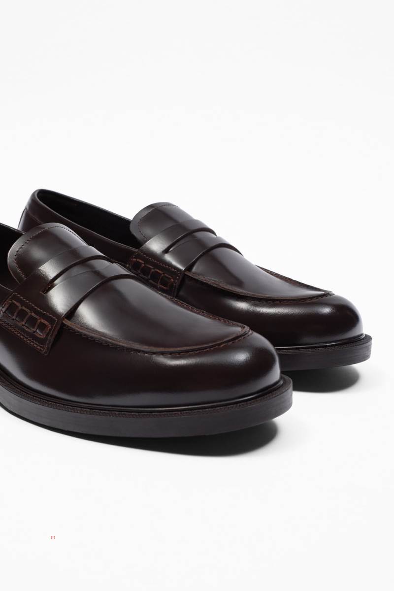 ZARA GLOSSY LEATHER Loafers Herr Bruna | MTUNH-6234