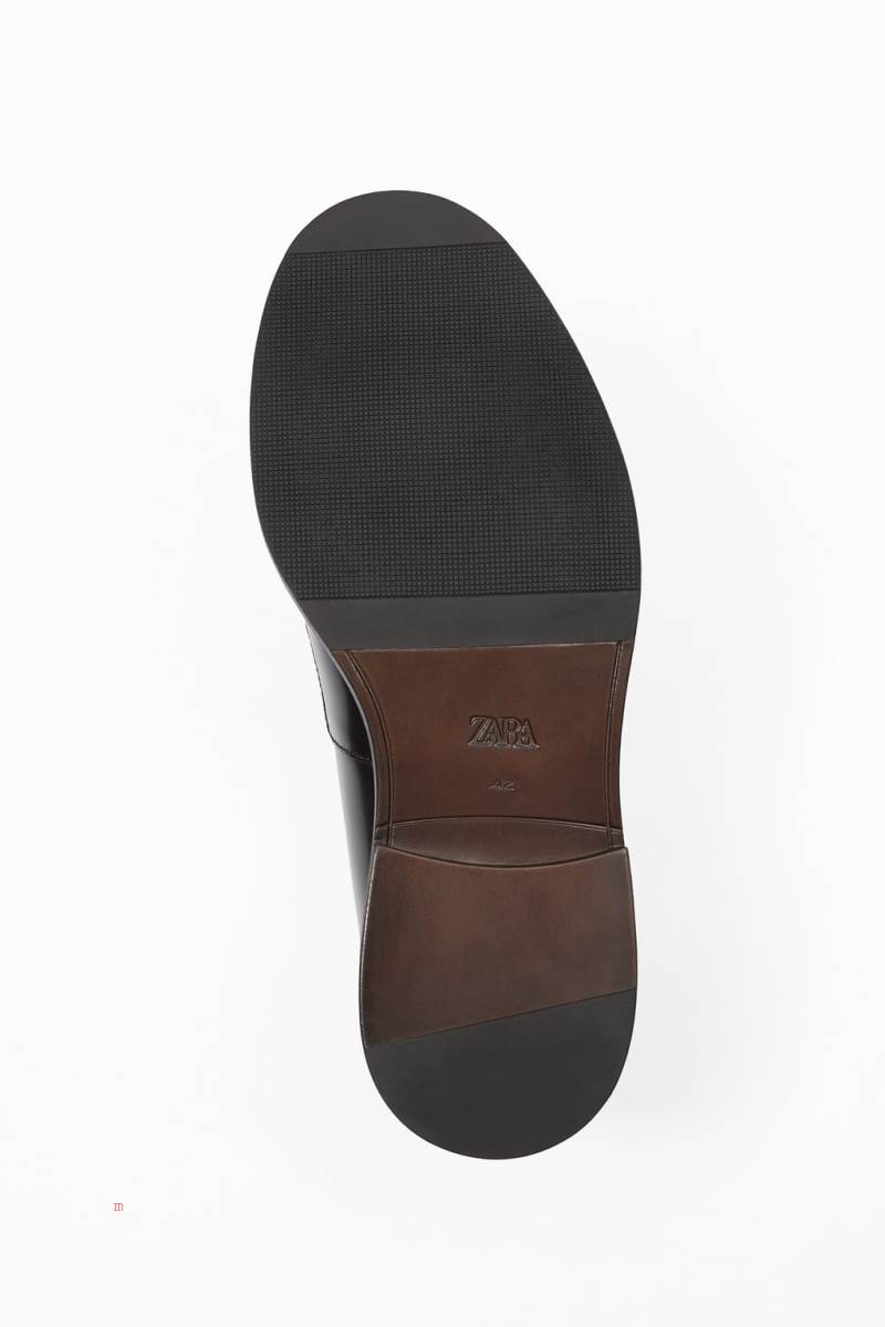 ZARA GLOSSY LEATHER Loafers Herr Bruna | MTUNH-6234