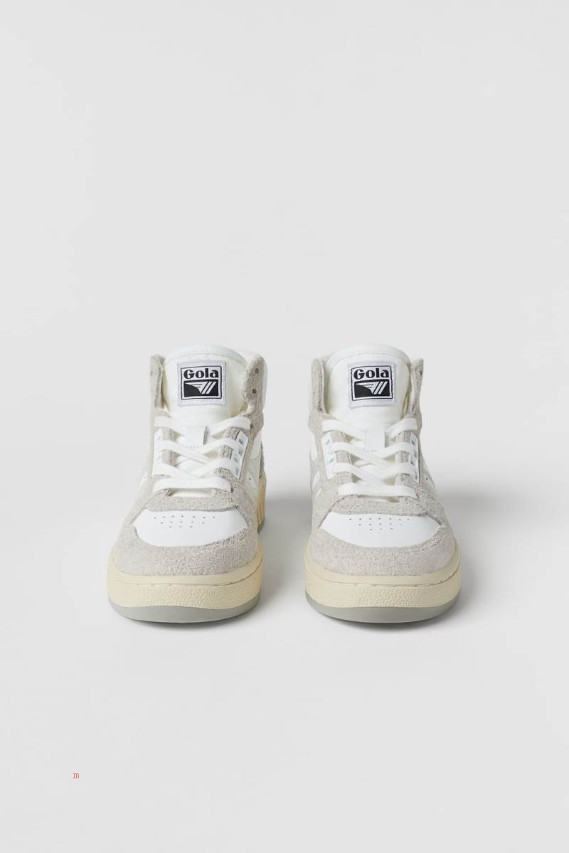 ZARA GOLA X ZARA LEATHER HIGH-TOP Sneakers Tjej Vita | PZBWY-3410
