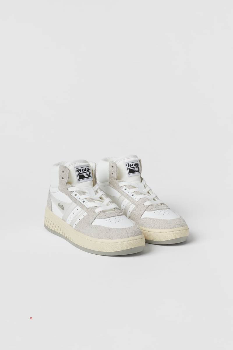 ZARA GOLA X ZARA LEATHER HIGH-TOP Sneakers Tjej Vita | PZBWY-3410