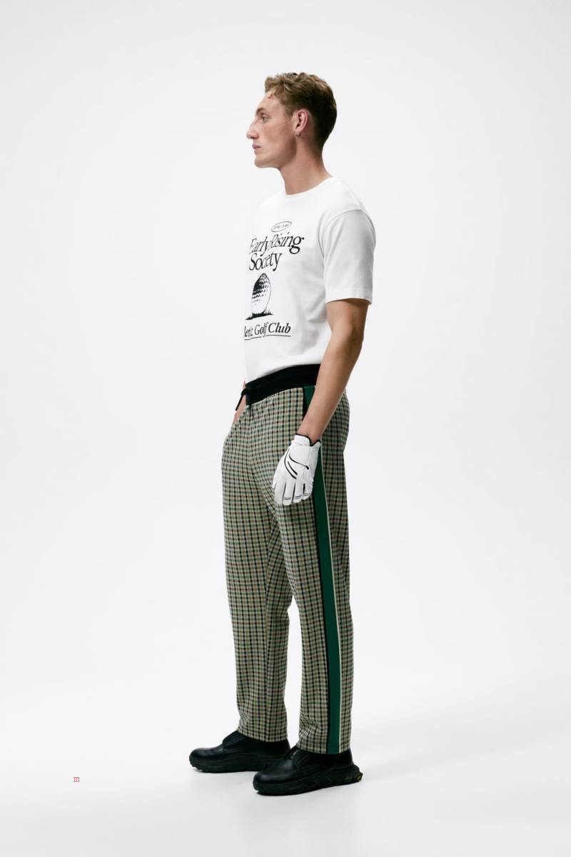 ZARA GOLF PRINT T-shirt Herr Vita | XRTVA-5062