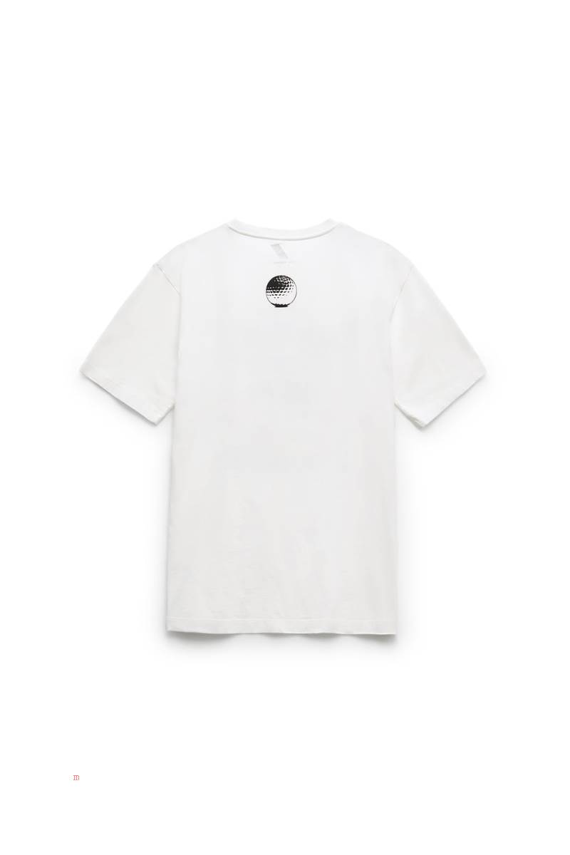 ZARA GOLF PRINT T-shirt Herr Vita | XRTVA-5062