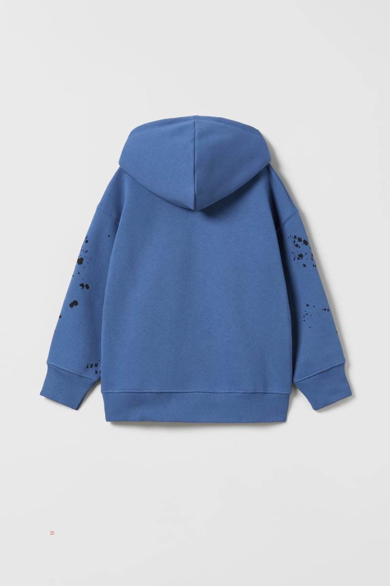 ZARA GRAFFITI Hoodie Pojke Blå | IMYFL-3712
