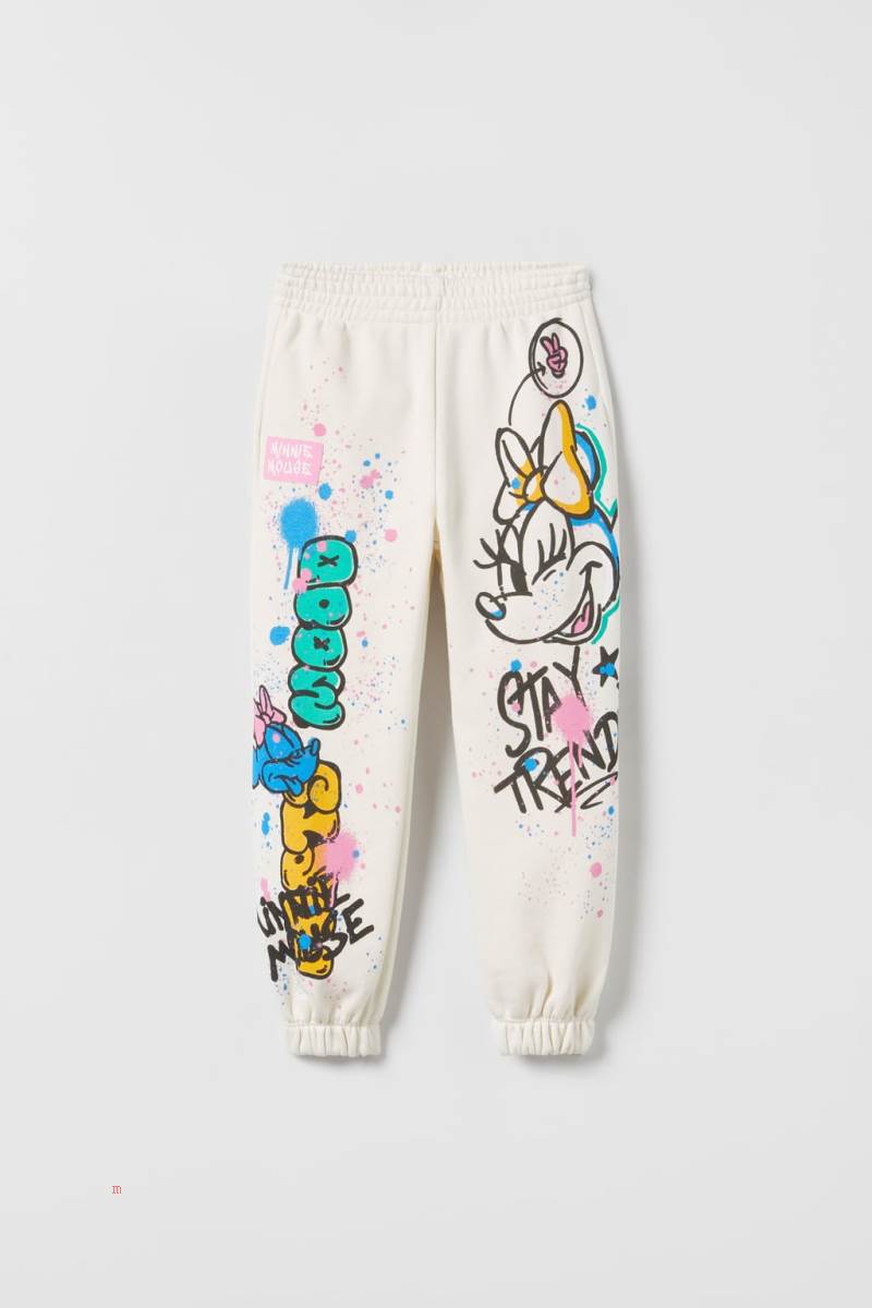ZARA GRAFFITI JOGGING Byxor Tjej Grå Vita | XTNHW-1435