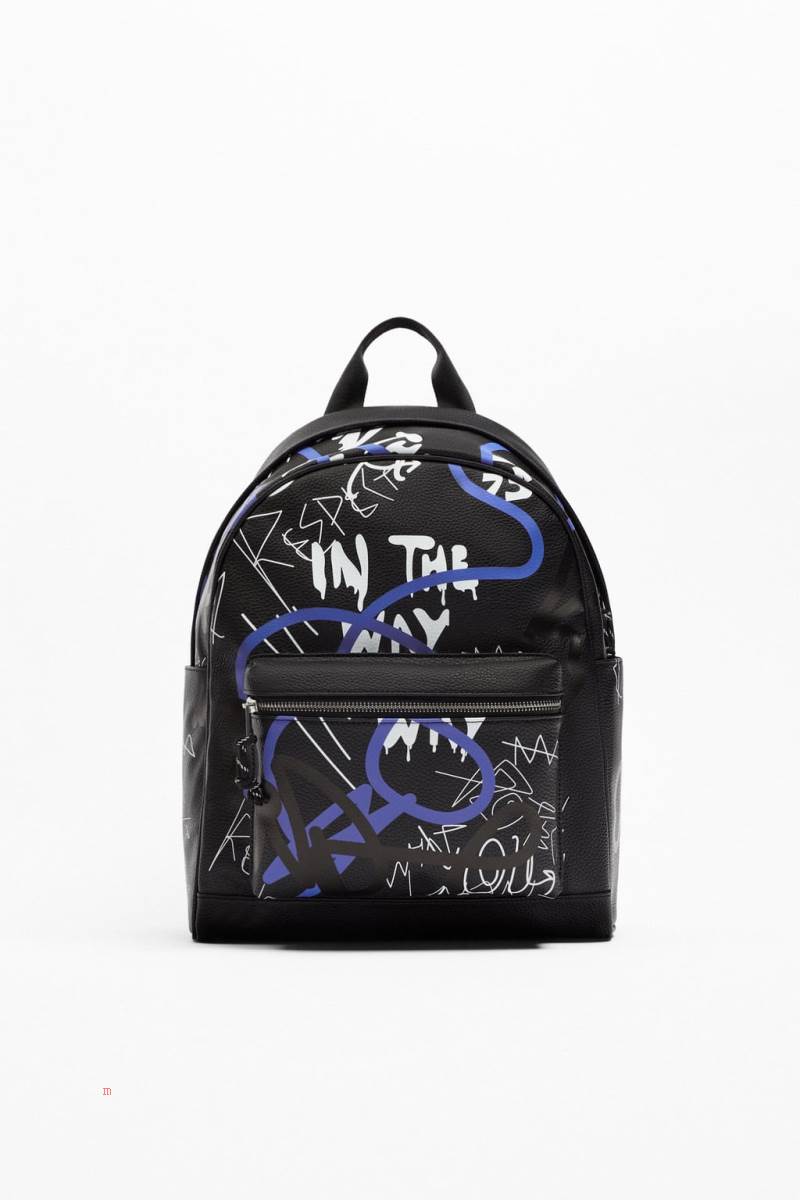 ZARA GRAFFITI Ryggsäck Herr Svarta | JLNEO-1482