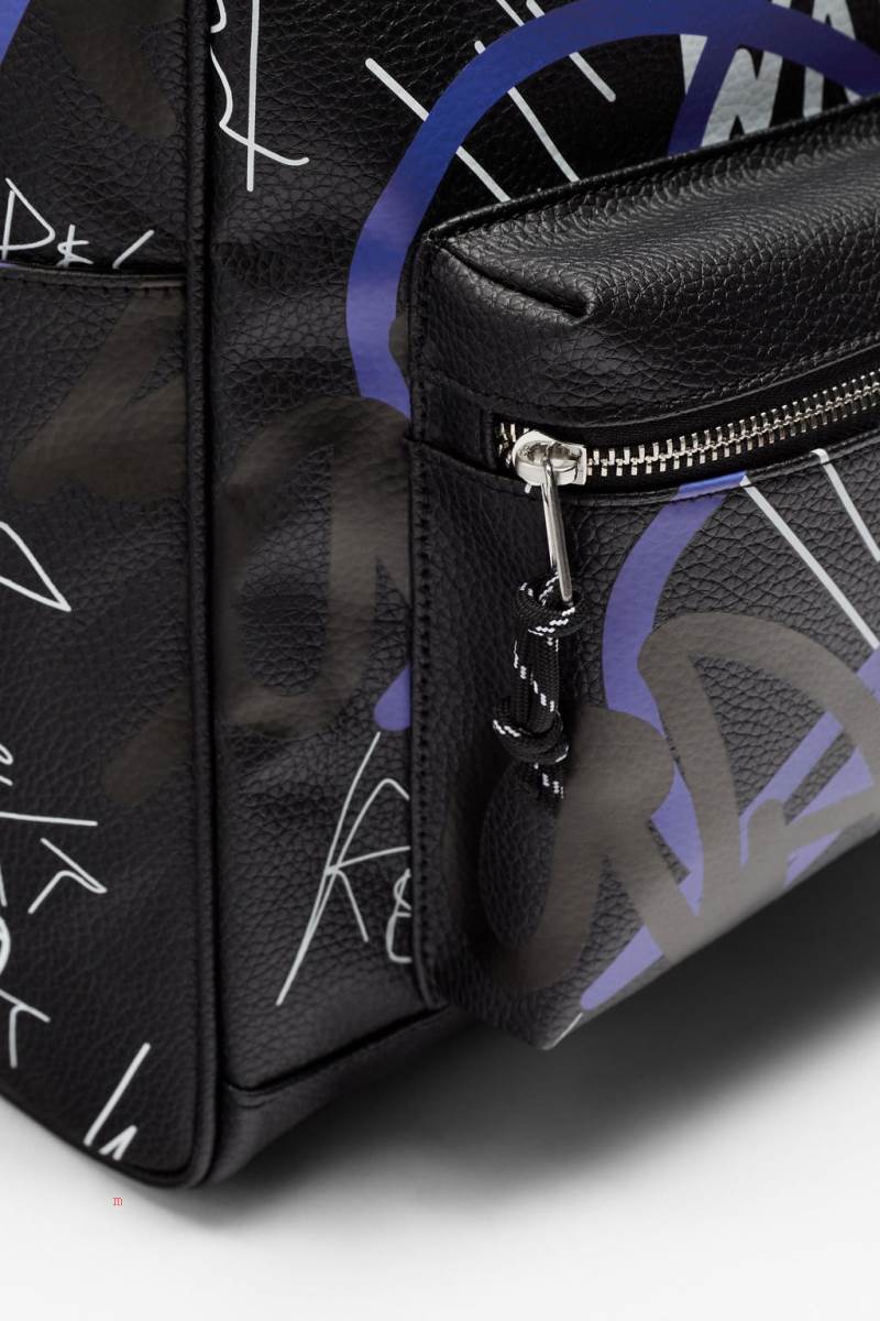 ZARA GRAFFITI Ryggsäck Herr Svarta | JLNEO-1482