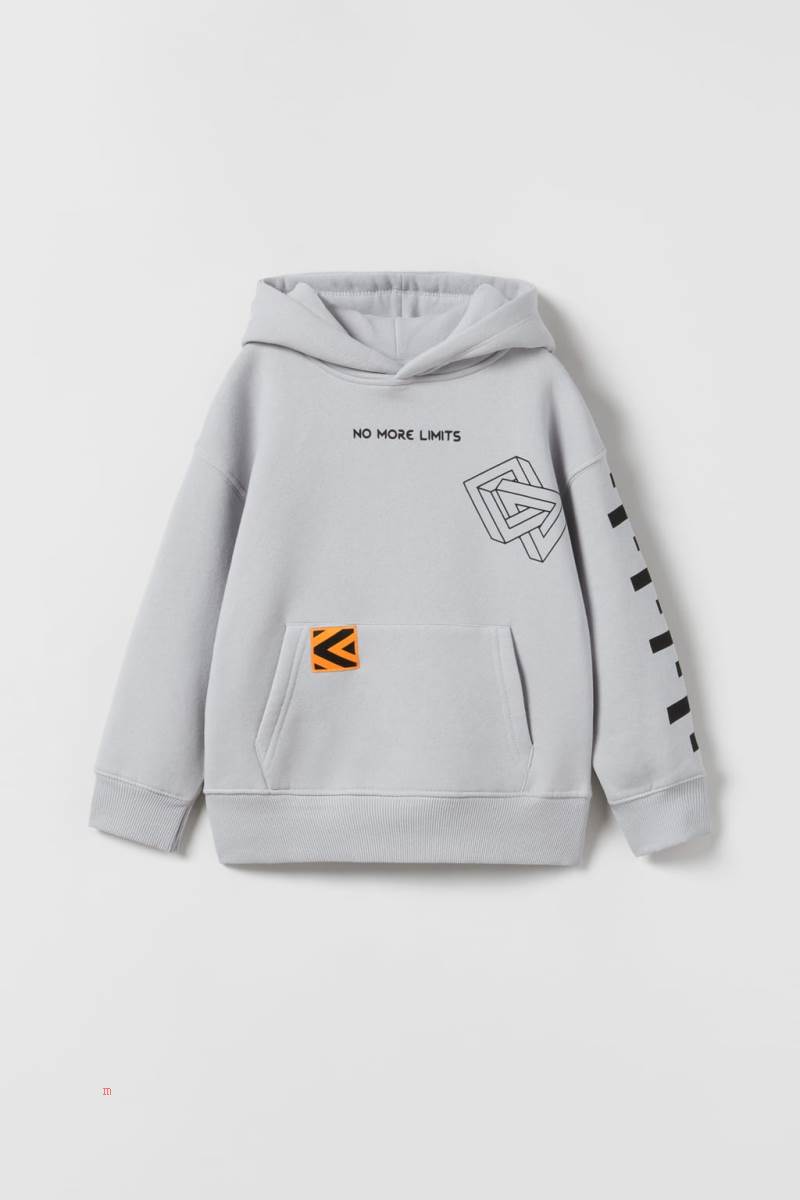 ZARA GRAFFITI STREET Hoodie Pojke Grå | RYOFH-2796