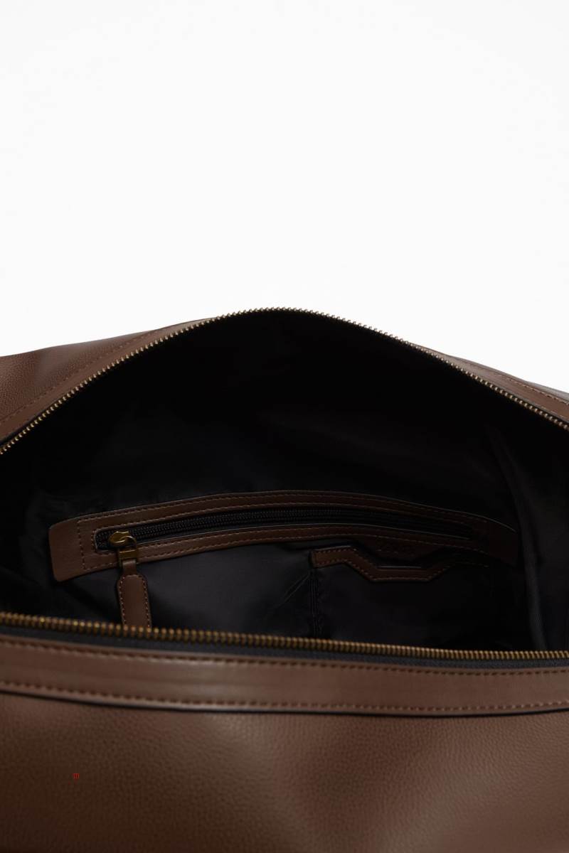 ZARA GRAINY BOWLING BAG Handväska Herr Bruna | KDNPJ-9370