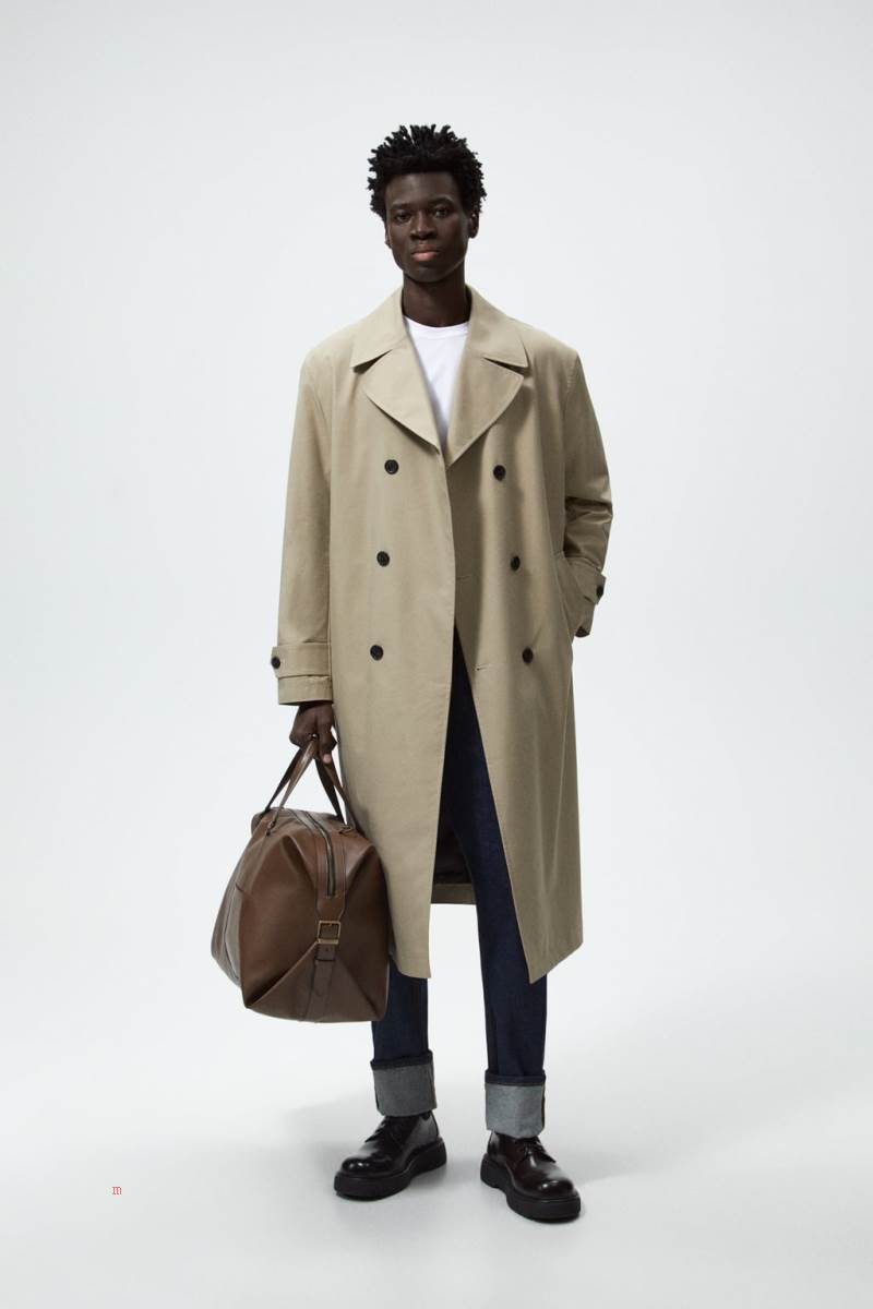 ZARA GRAINY BOWLING BAG Handväska Herr Bruna | KDNPJ-9370