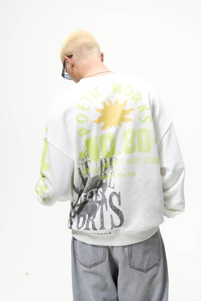 ZARA GRAPHIC PRINT Sweatshirt Herr Vita | LDPAC-3627