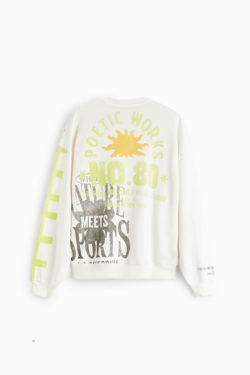 ZARA GRAPHIC PRINT Sweatshirt Herr Vita | LDPAC-3627
