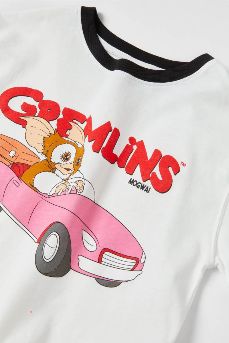 ZARA GREMLINS TM T-shirt Tjej Vita | TWGQX-4385