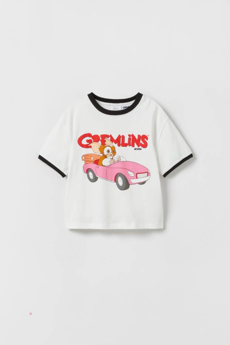 ZARA GREMLINS TM T-shirt Tjej Vita | TWGQX-4385