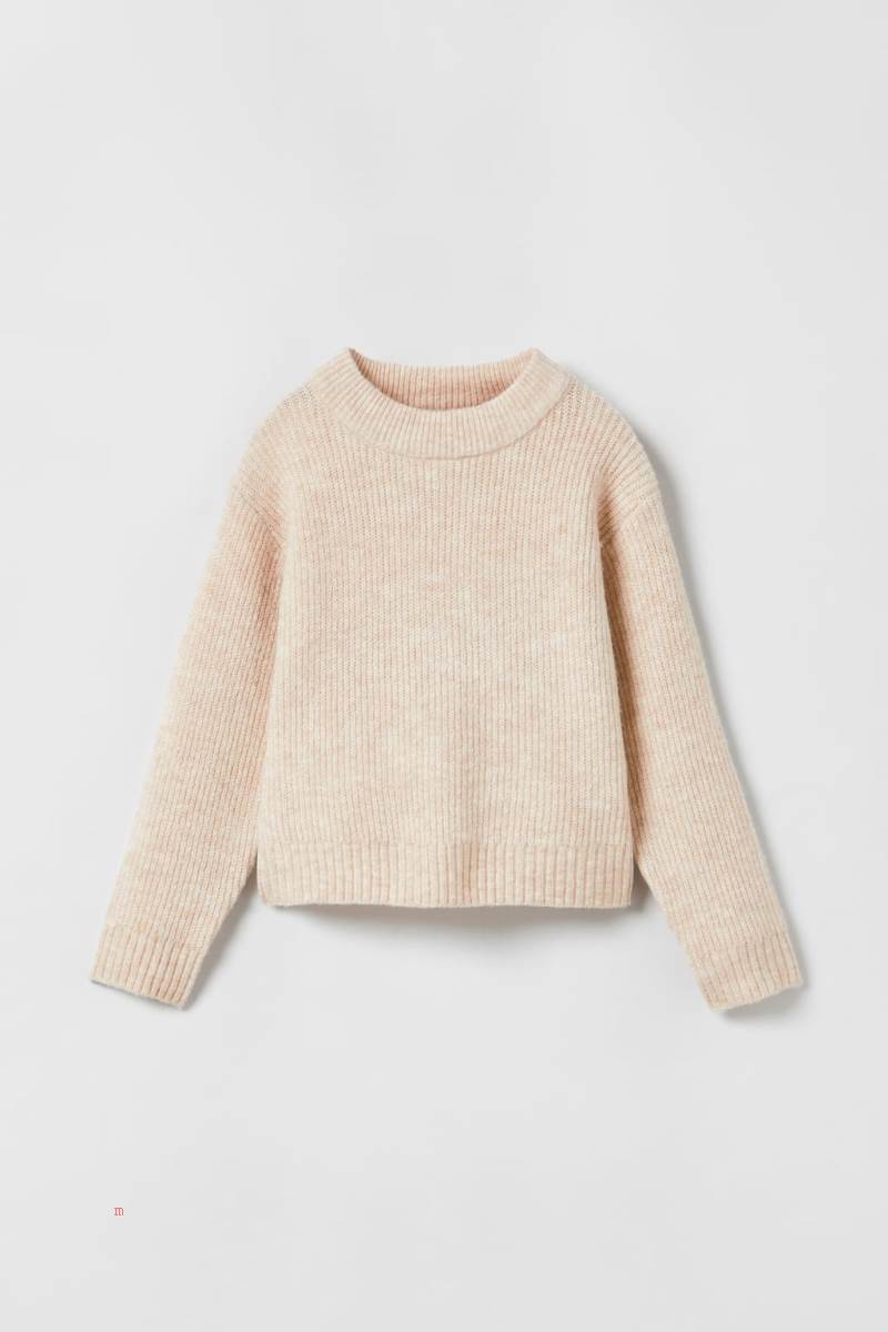 ZARA HALF-CARDIGAN KNIT Tröjor Tjej Vita | KIUWR-3257