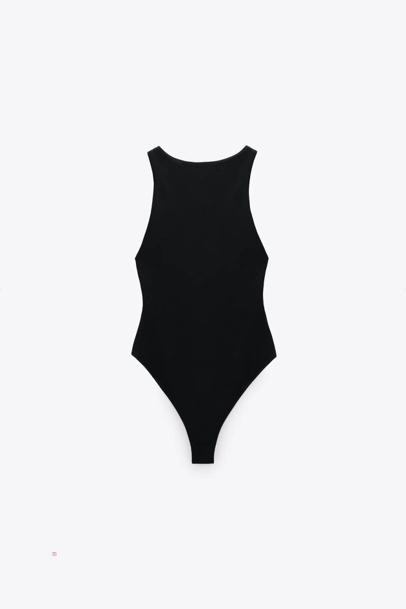 ZARA HALTER NECK Bodysuit Dam Svarta | LGMCJ-1437