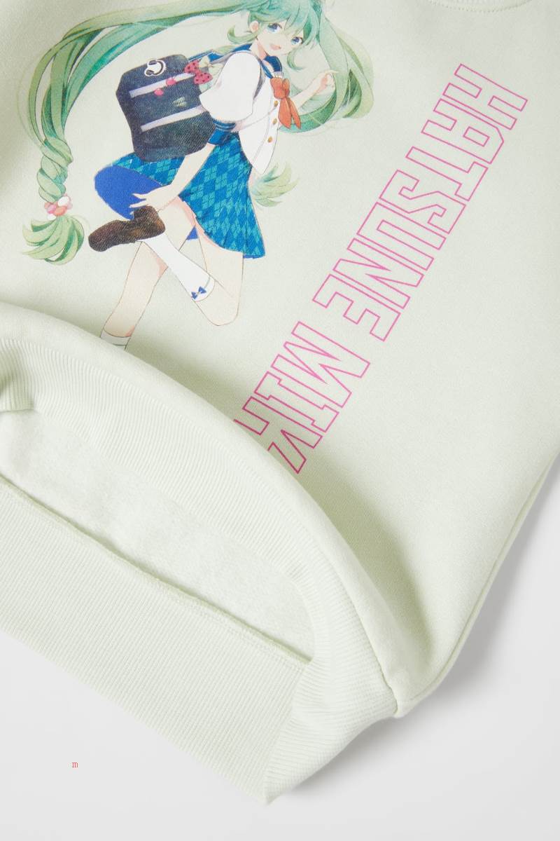 ZARA HATSUNE © Sweatshirt Tjej Ljusgröna | OIJWC-7945