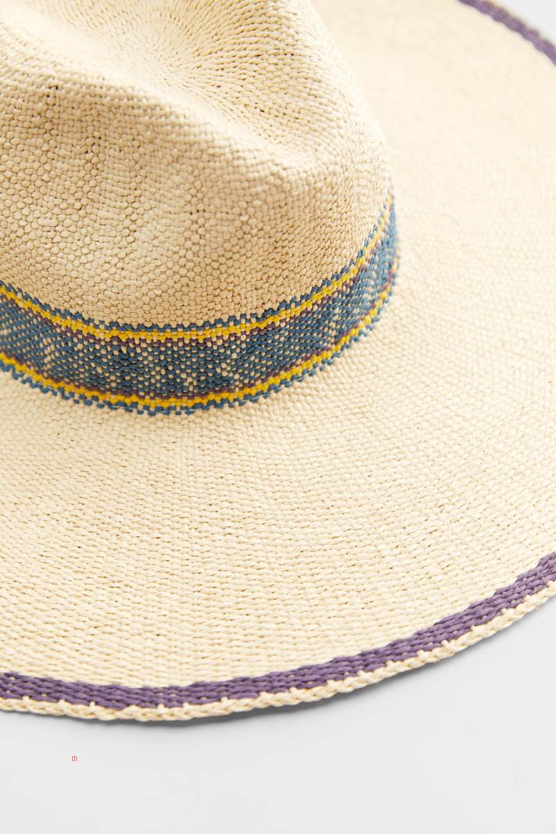 ZARA HAT WITH CONTRAST TRIMS Badkläder Dam Beige | FQSDV-1732