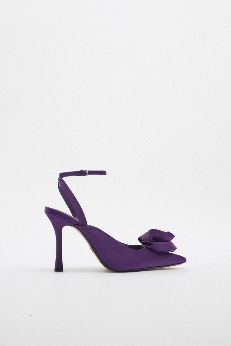ZARA HEELED WITH FLOWER Klackskor Dam Lila | ZHJOM-5201