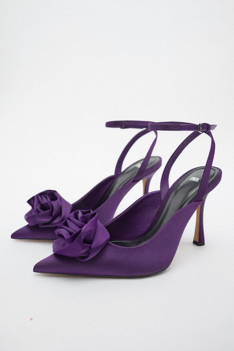 ZARA HEELED WITH FLOWER Klackskor Dam Lila | ZHJOM-5201
