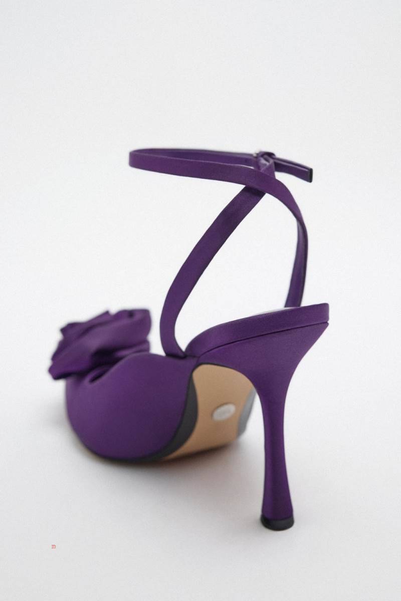 ZARA HEELED WITH FLOWER Klackskor Dam Lila | ZHJOM-5201