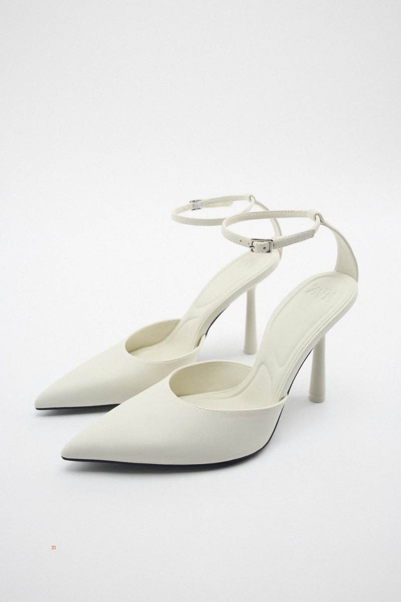 ZARA HIGH-HEEL Klackskor Dam Vita | WXECI-3642