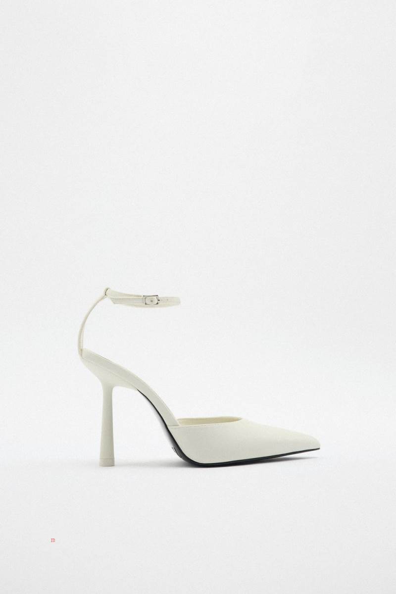 ZARA HIGH-HEEL Klackskor Dam Vita | WXECI-3642