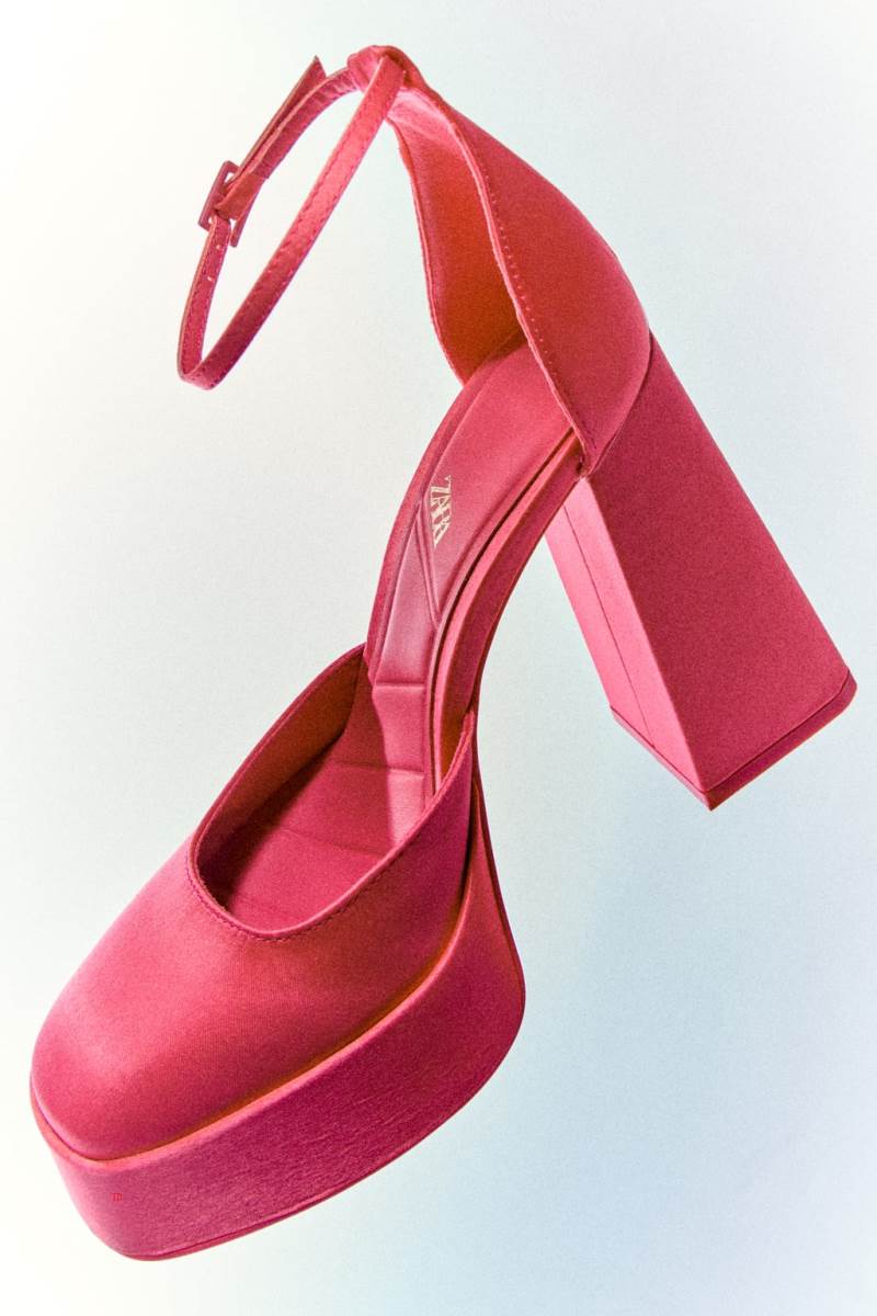 ZARA HIGH-HEEL PLATFORM Högklackade Skor Dam Rosa | TWQUI-8264