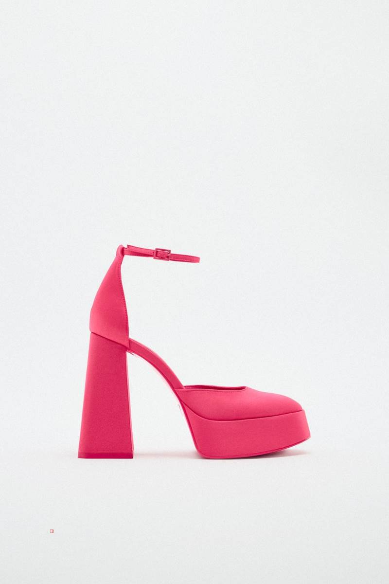 ZARA HIGH-HEEL PLATFORM Högklackade Skor Dam Rosa | TWQUI-8264