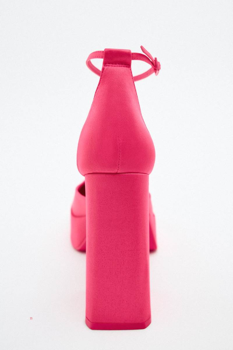 ZARA HIGH-HEEL PLATFORM Högklackade Skor Dam Rosa | TWQUI-8264