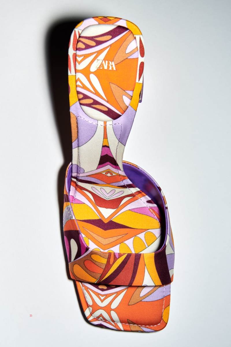 ZARA HIGH-HEEL PRINTED Sandaler Dam Olika Färger Röda | YATSJ-8432