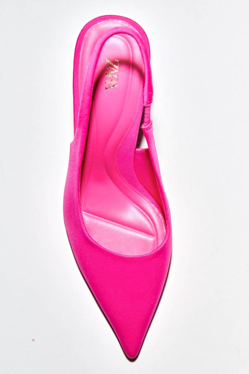 ZARA HIGH-HEEL SLINGBACK Högklackade Skor Dam Fuchsia | EUOQN-6705