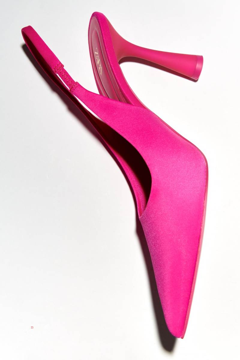 ZARA HIGH-HEEL SLINGBACK Högklackade Skor Dam Fuchsia | EUOQN-6705