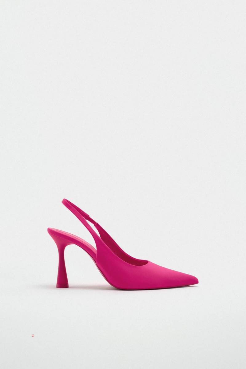 ZARA HIGH-HEEL SLINGBACK Högklackade Skor Dam Fuchsia | EUOQN-6705