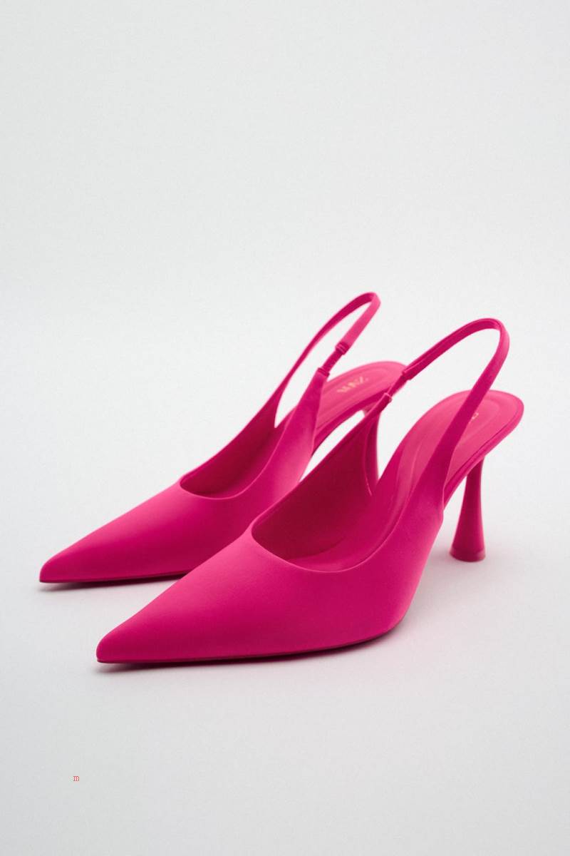 ZARA HIGH-HEEL SLINGBACK Högklackade Skor Dam Fuchsia | EUOQN-6705