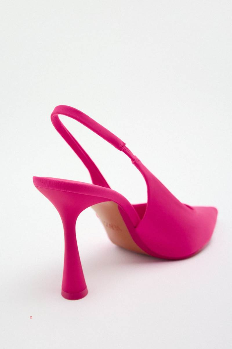 ZARA HIGH-HEEL SLINGBACK Högklackade Skor Dam Fuchsia | EUOQN-6705