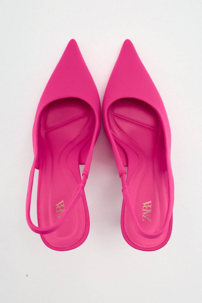 ZARA HIGH-HEEL SLINGBACK Högklackade Skor Dam Fuchsia | EUOQN-6705