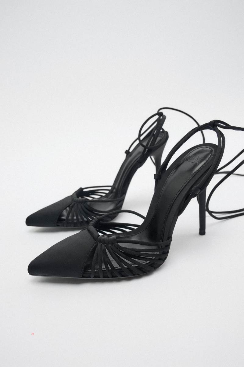 ZARA HIGH-HEEL SLINGBACK Högklackade Skor Dam Svarta | HOBZA-9863