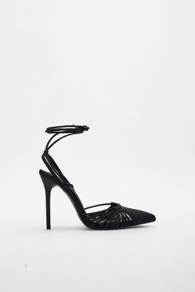ZARA HIGH-HEEL SLINGBACK Högklackade Skor Dam Svarta | HOBZA-9863