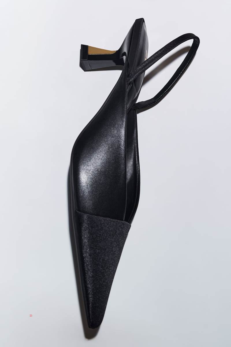 ZARA HIGH-HEEL SLINGBACK Högklackade Skor Dam Svarta | KBQPN-0245