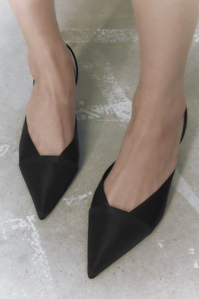 ZARA HIGH-HEEL SLINGBACK Högklackade Skor Dam Svarta | KBQPN-0245