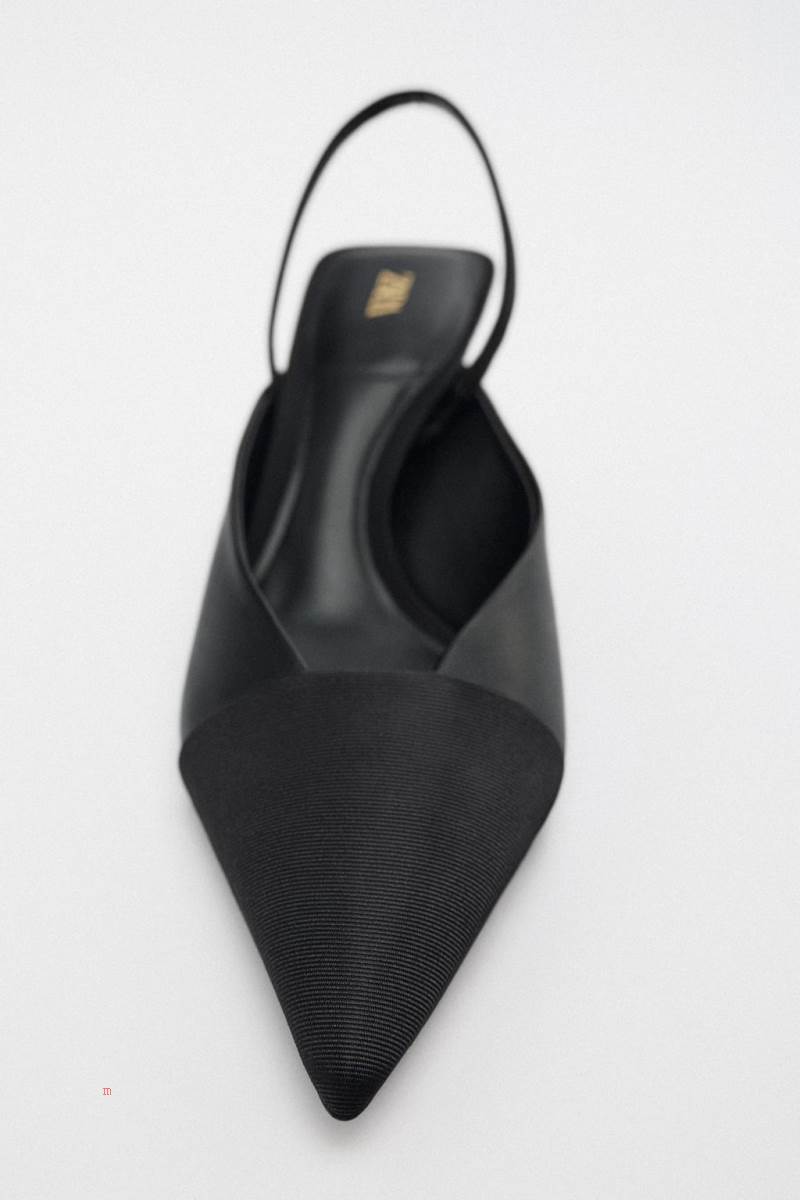ZARA HIGH-HEEL SLINGBACK Högklackade Skor Dam Svarta | KBQPN-0245