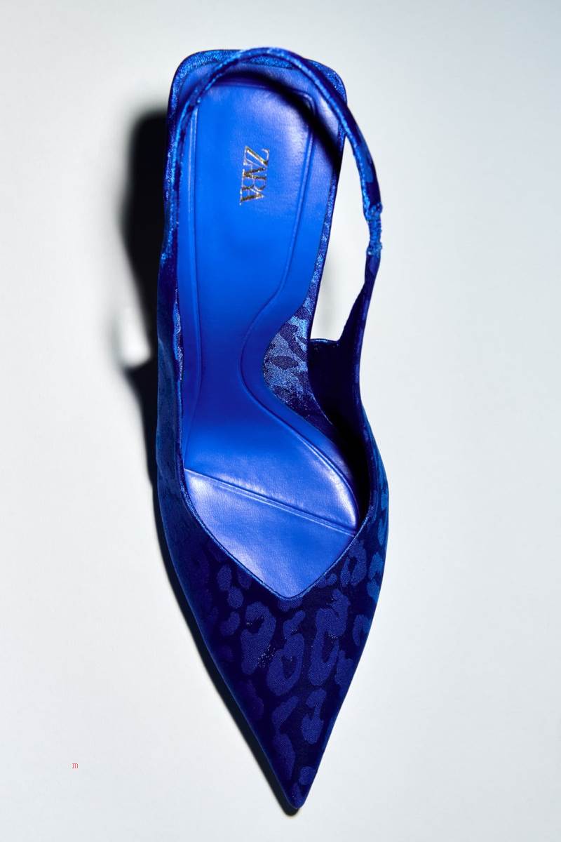 ZARA HIGH-HEEL SLINGBACK Högklackade Skor Dam Blå | LUGKV-6357